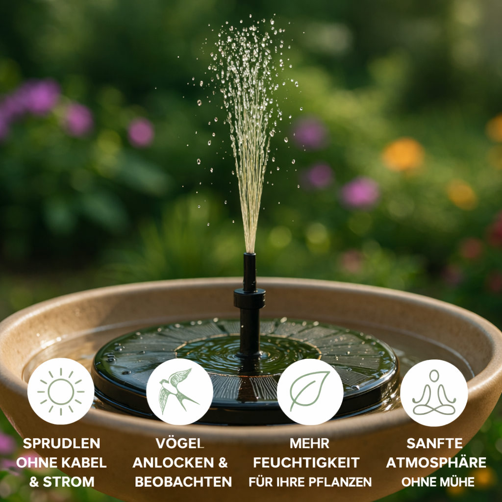 Solar-Powered Fountain Pump for Pond Birdbath and Garden with Automatic Operation | Sansoti