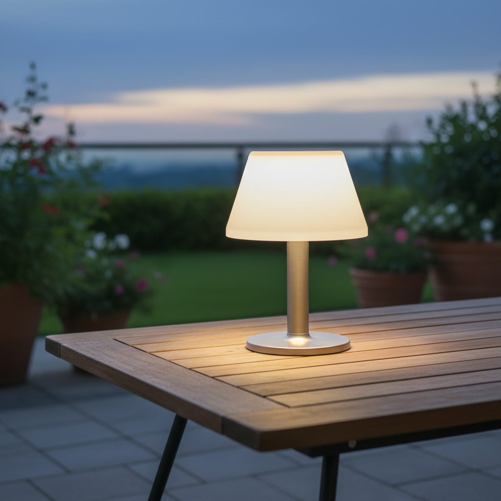 Solar-Tischleuchte für draußen Warmweißes Licht Terrasse Balkon Garten Kabellose stimmungsvolle Dekorationsbeleuchtung | Sansoti