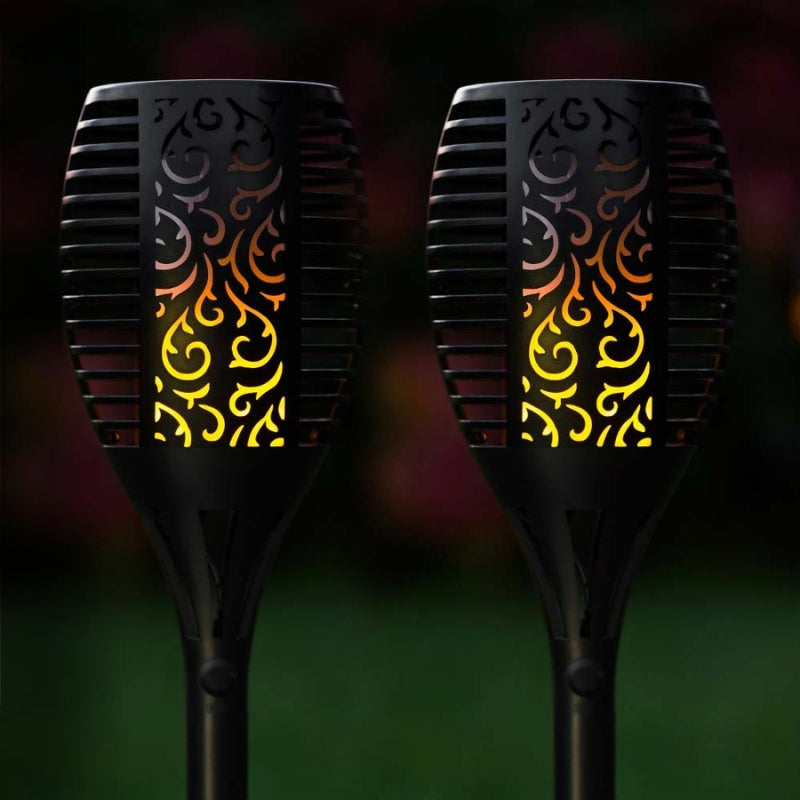 Zonne-energie Tuinfakkel met Flikkerende Vlam – LED Buitenverlichting op Zonne-energie voor Tuin en Terras | Sansoti