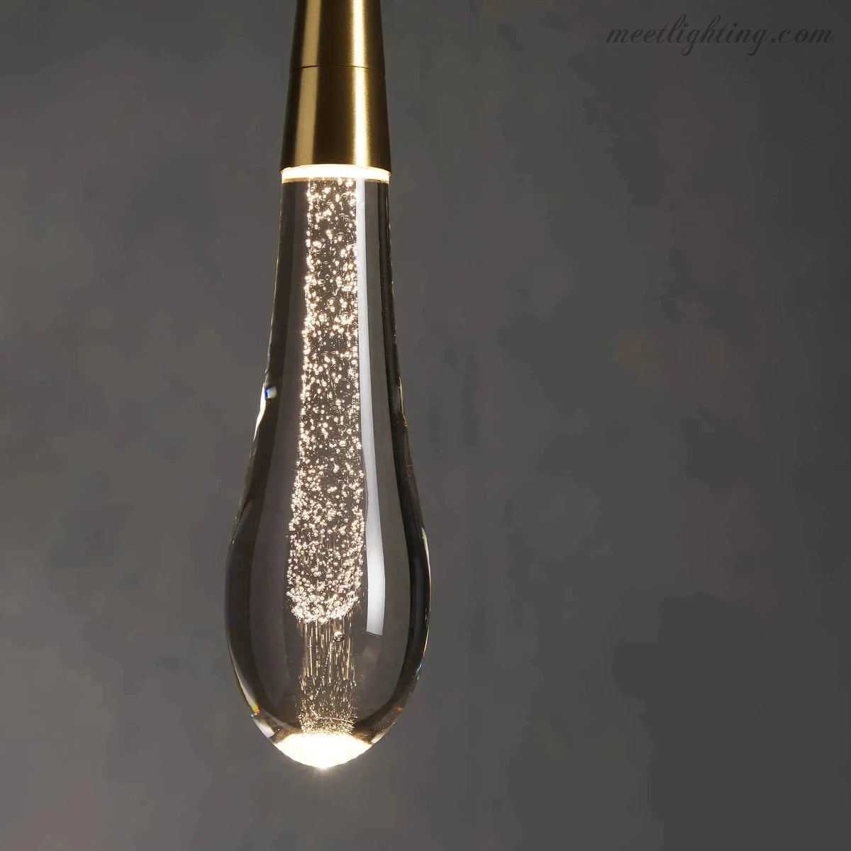 Wisząca lampa LED z nakrapianego szkła w kształcie kropli, ściemniana, regulowana, mosiądz, brąz, nikiel, do jadalni i salonu, nowoczesna | Sansoti