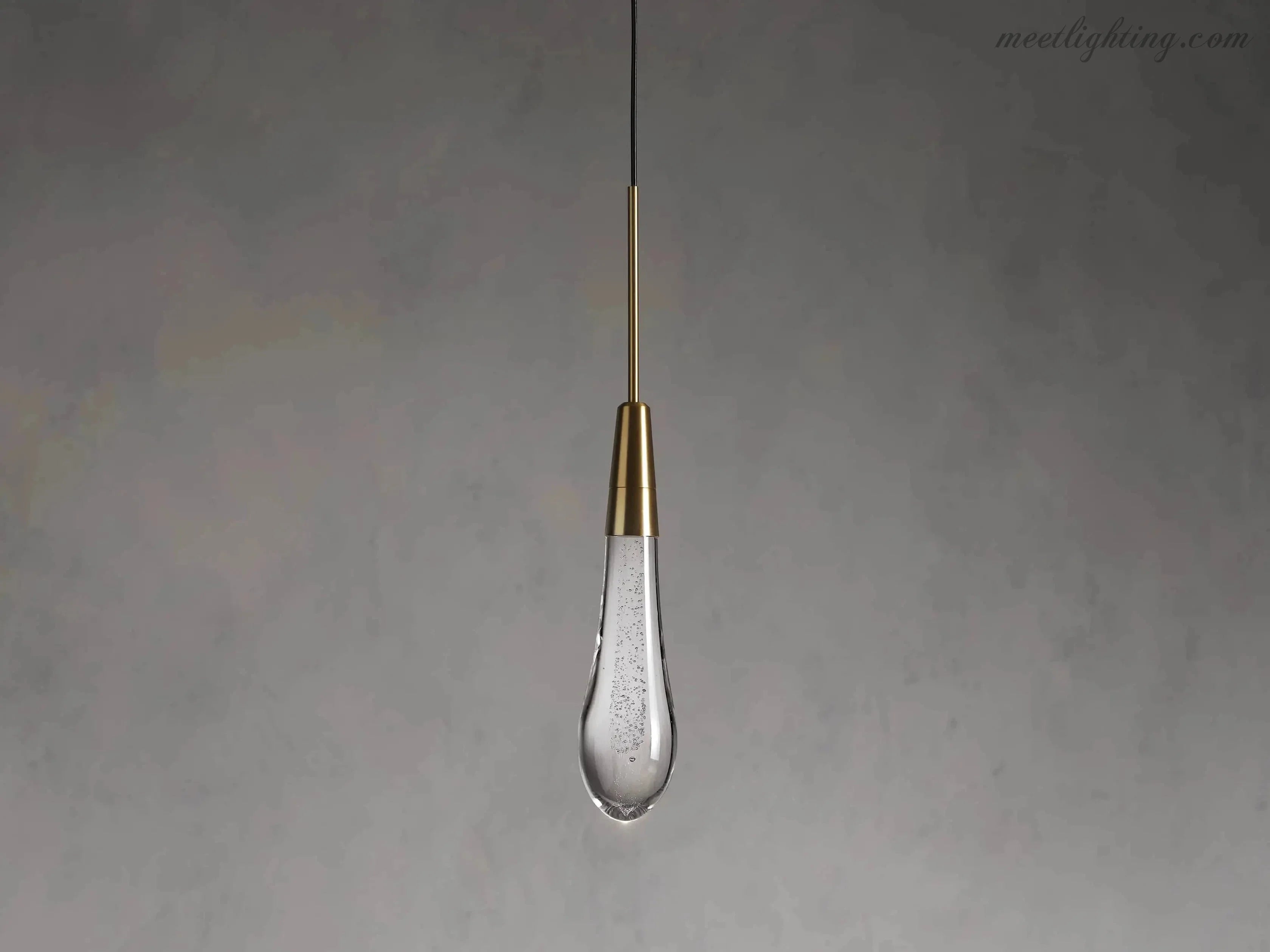 Wisząca lampa LED z nakrapianego szkła w kształcie kropli, ściemniana, regulowana, mosiądz, brąz, nikiel, do jadalni i salonu, nowoczesna | Sansoti