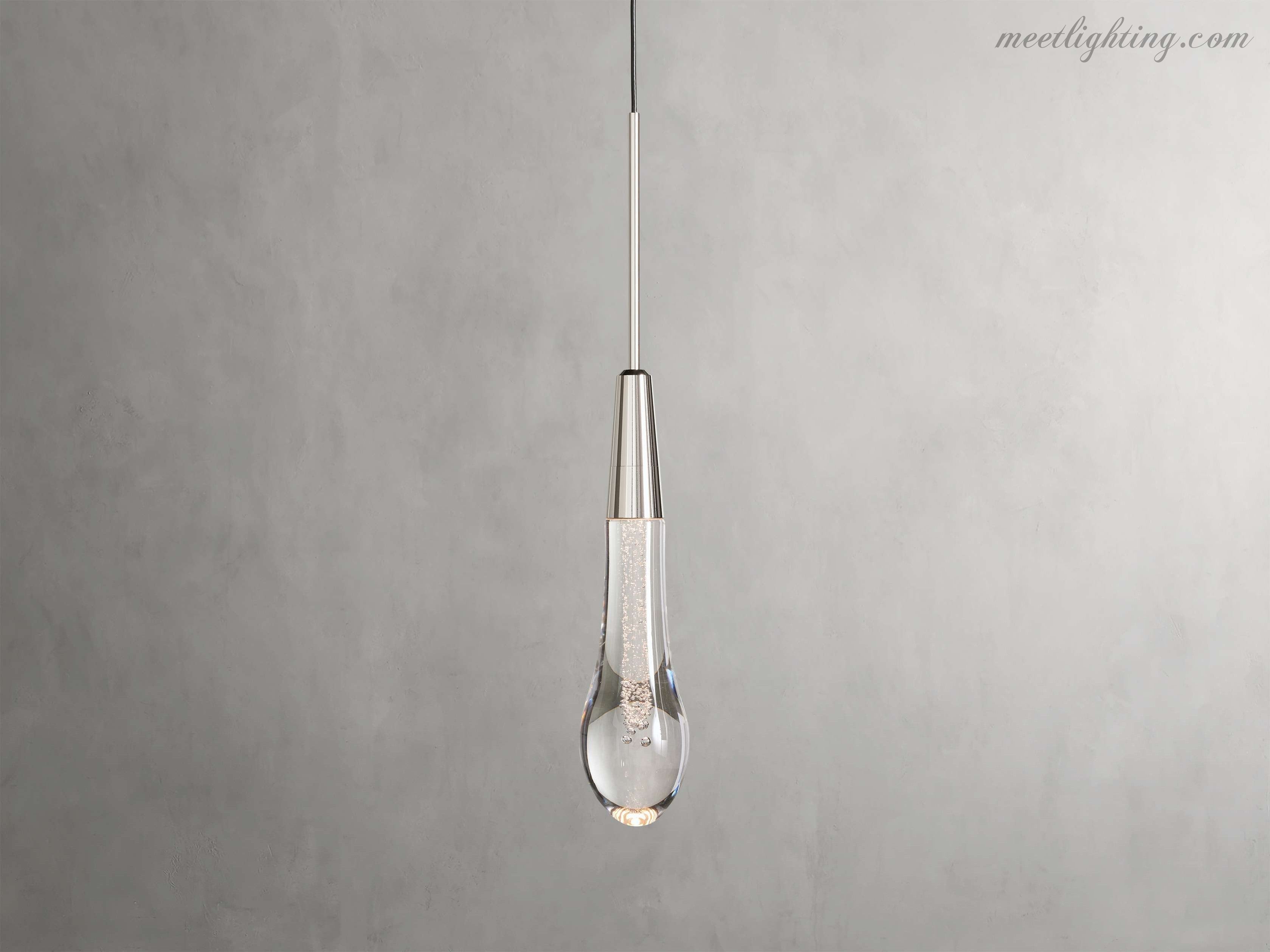 Wisząca lampa LED z nakrapianego szkła w kształcie kropli, ściemniana, regulowana, mosiądz, brąz, nikiel, do jadalni i salonu, nowoczesna | Sansoti