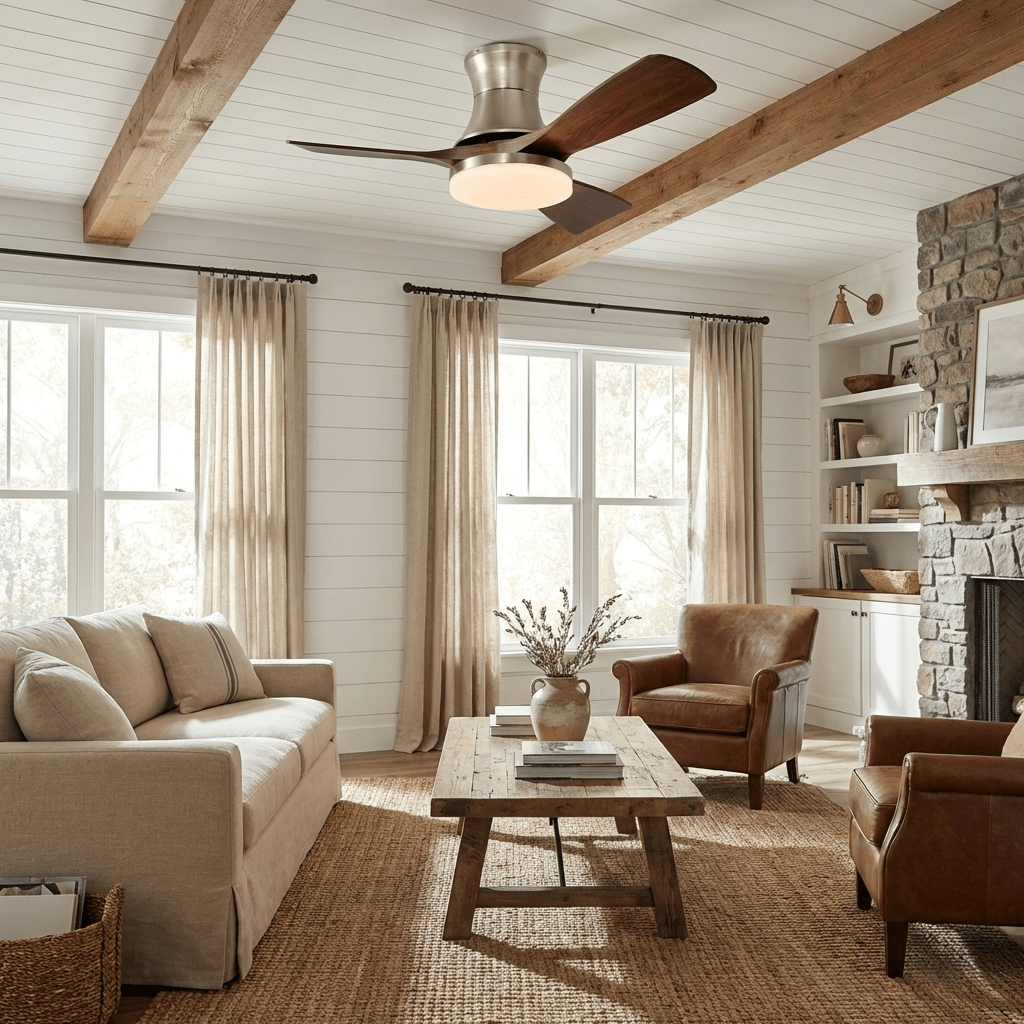 Ventilateur de plafond avec éclairage intégré et télécommande | Sansoti