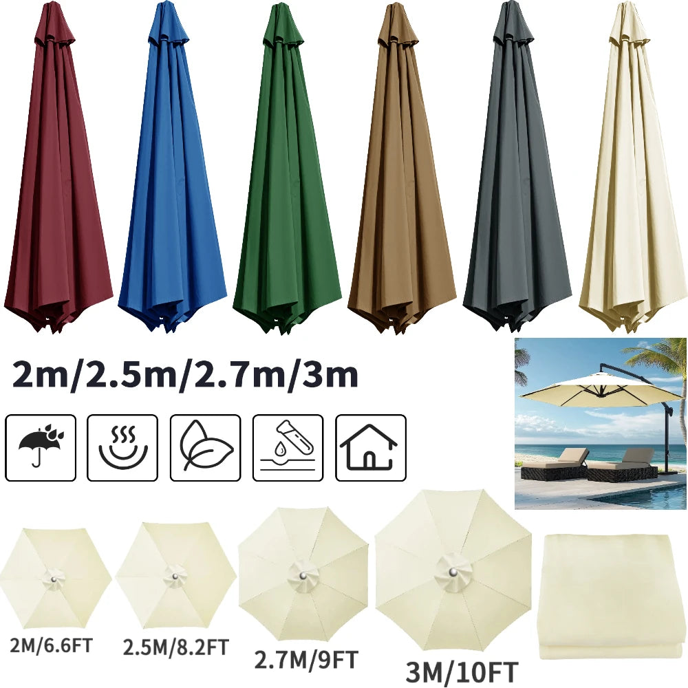 Vervangingshoes voor parasol 6/8 spaken waterafstotend met ventilatie 2-3 meter | Sansoti