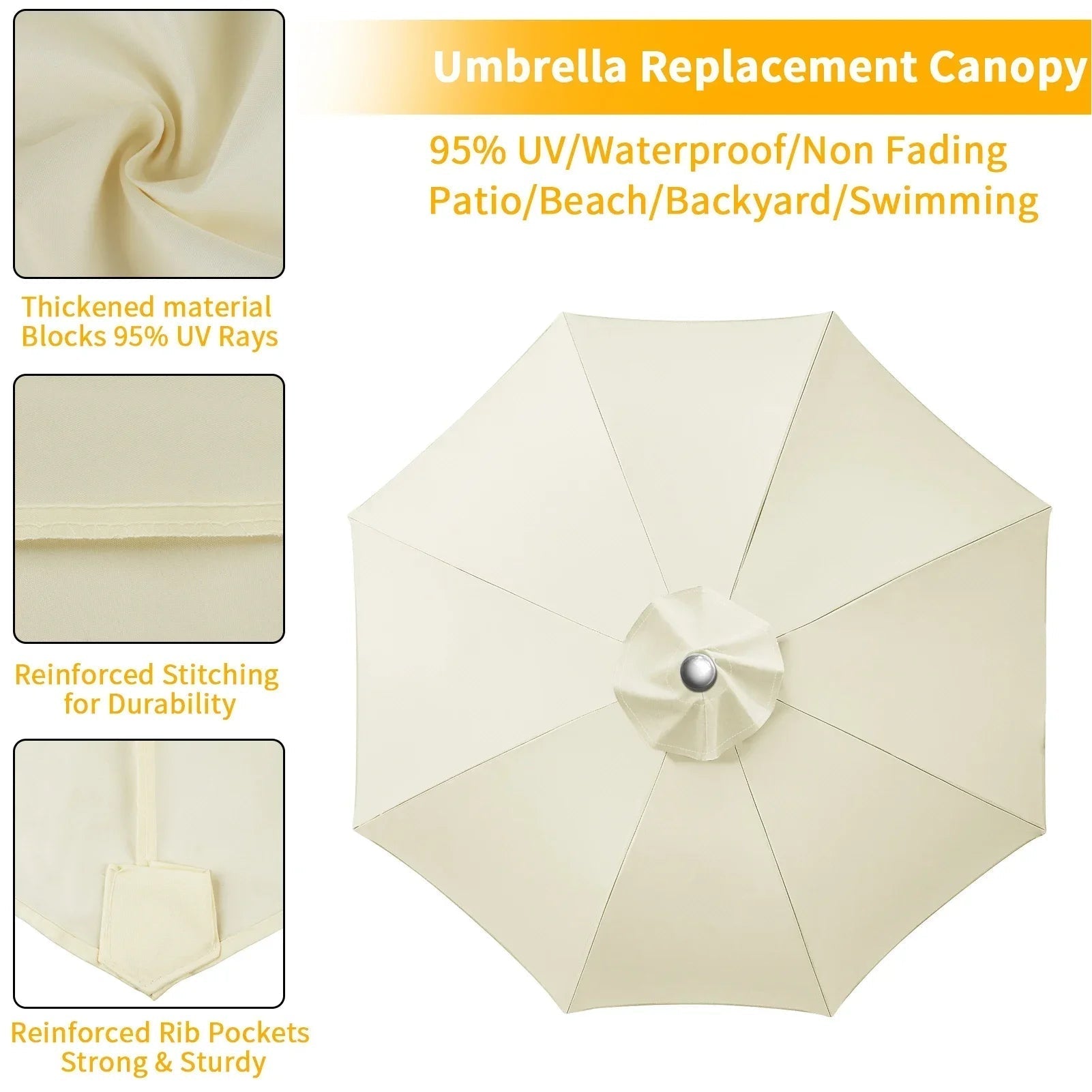 Vervangingshoes voor parasol 6/8 spaken waterafstotend met ventilatie 2-3 meter | Sansoti
