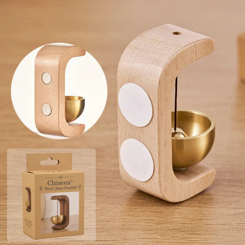 Magnetisch Windorgel van Hout met Hangend Klankschaal Element Scandinavisch Design | Sansoti