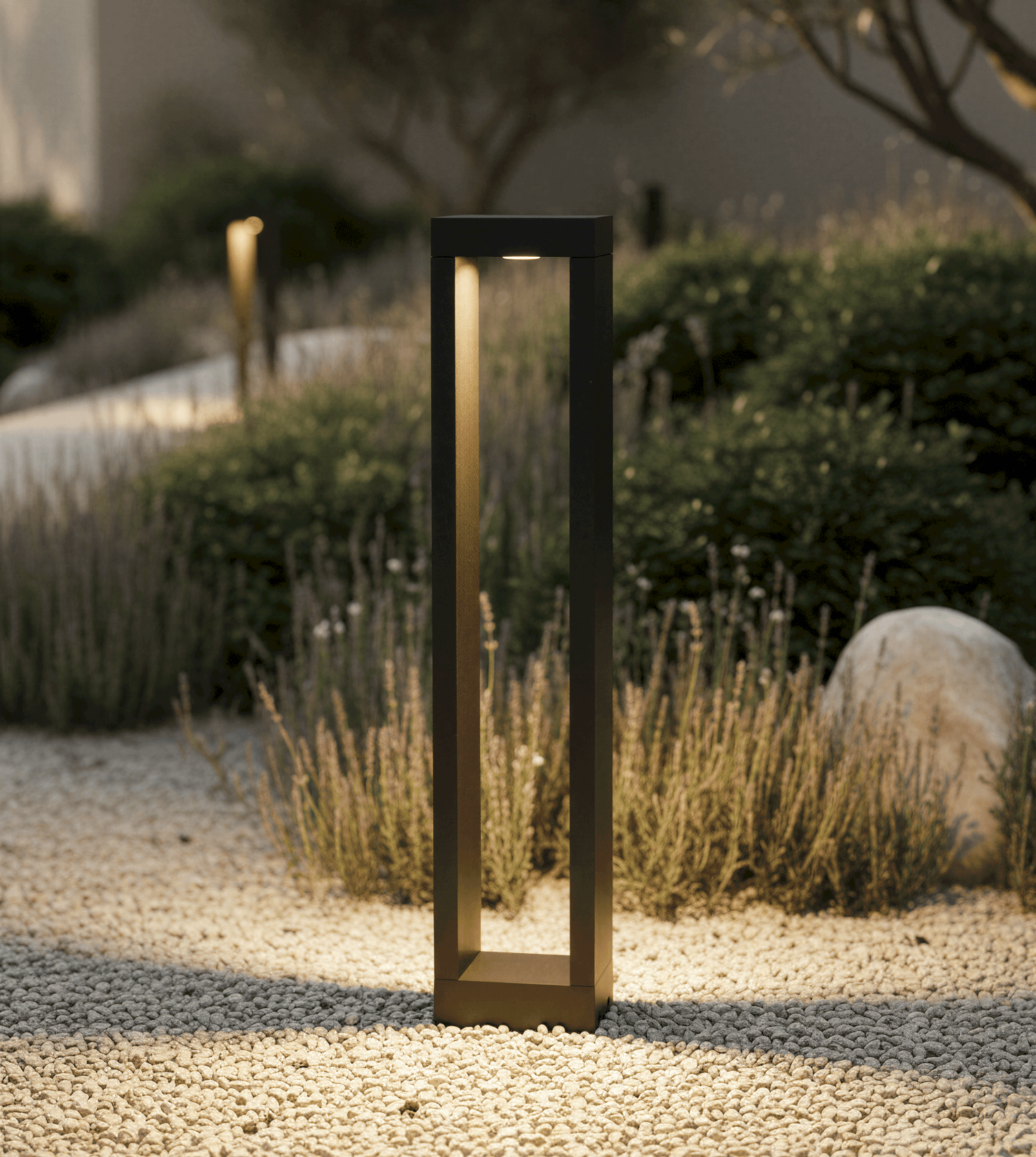 Lampadaire Extérieur LED 10W IP65 Aluminium Noir 60cm Jardin Allée Chemin Moderne