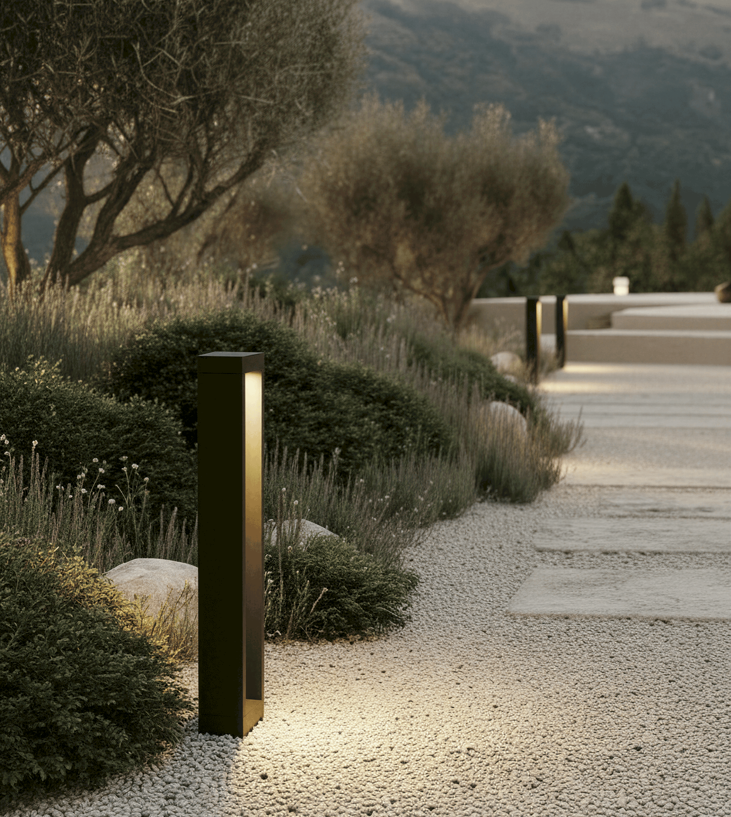 Lampadaire Extérieur LED 10W IP65 Aluminium Noir 60cm Jardin Allée Chemin Moderne