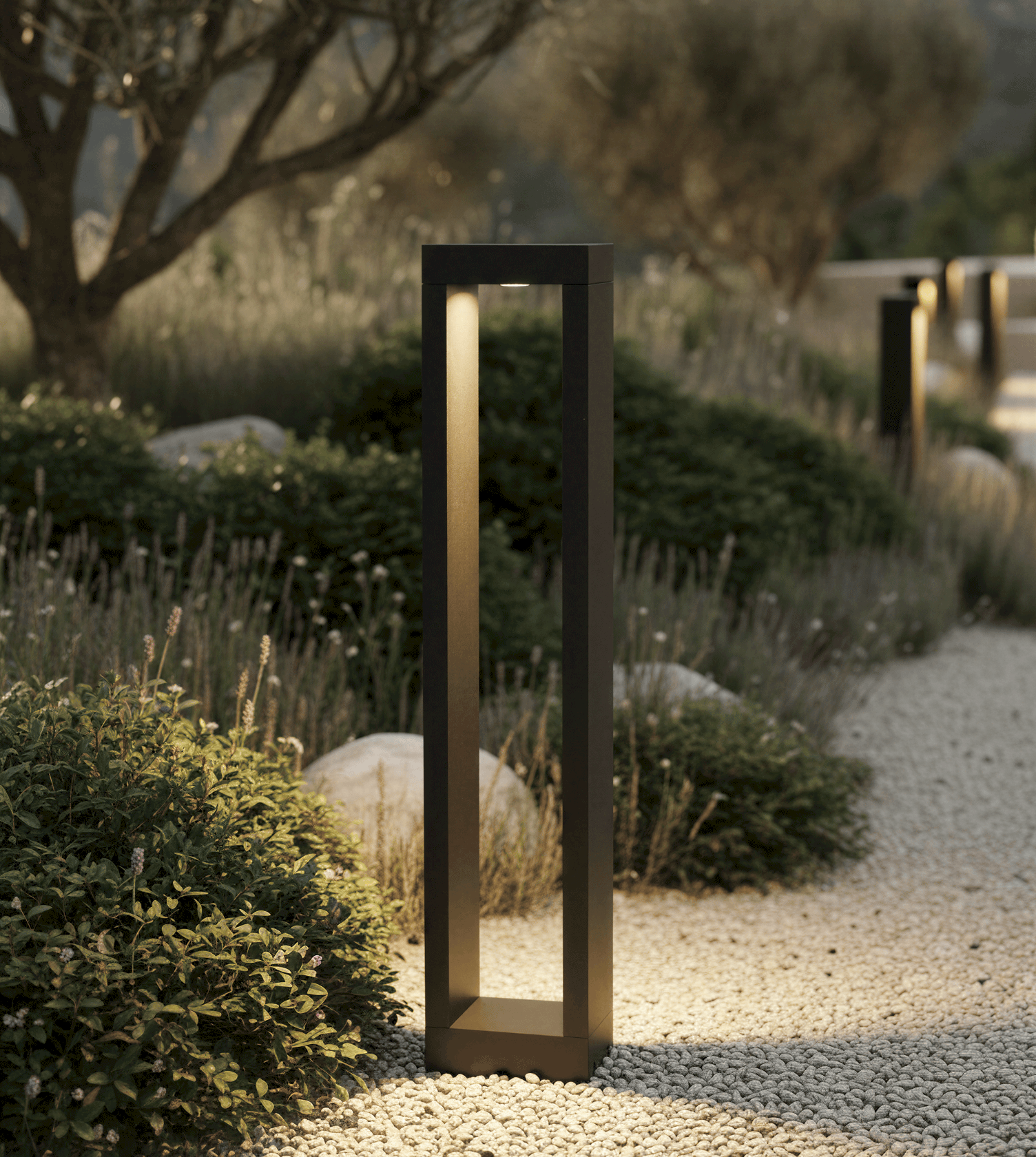 Lampadaire Extérieur LED 10W IP65 Aluminium Noir 60cm Jardin Allée Chemin Moderne