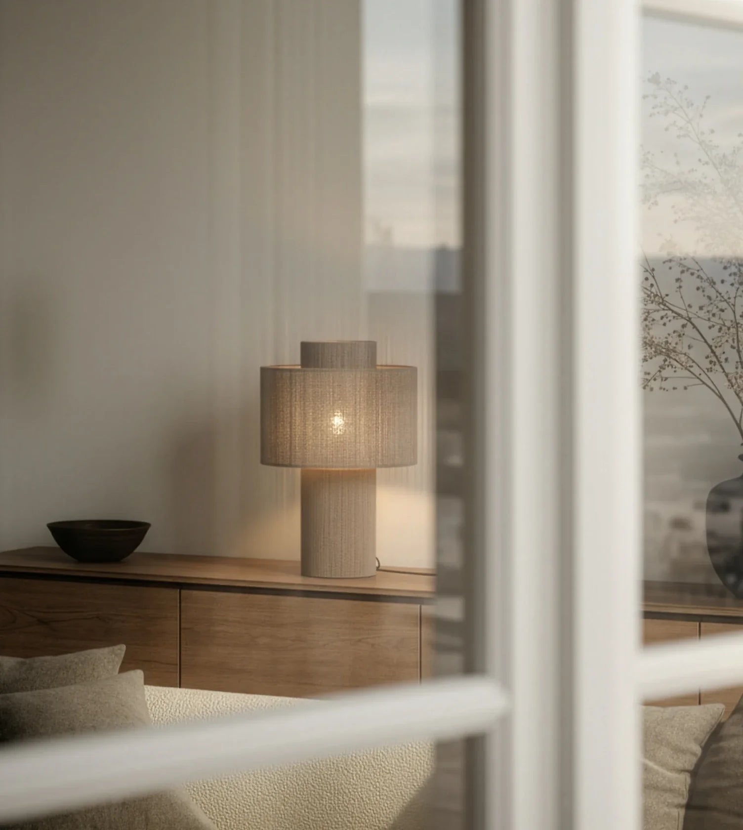 Hanglamp Gevlochten Katoen Natuurlijk Design 25cm Boho Sfeerverlichting | Sansoti