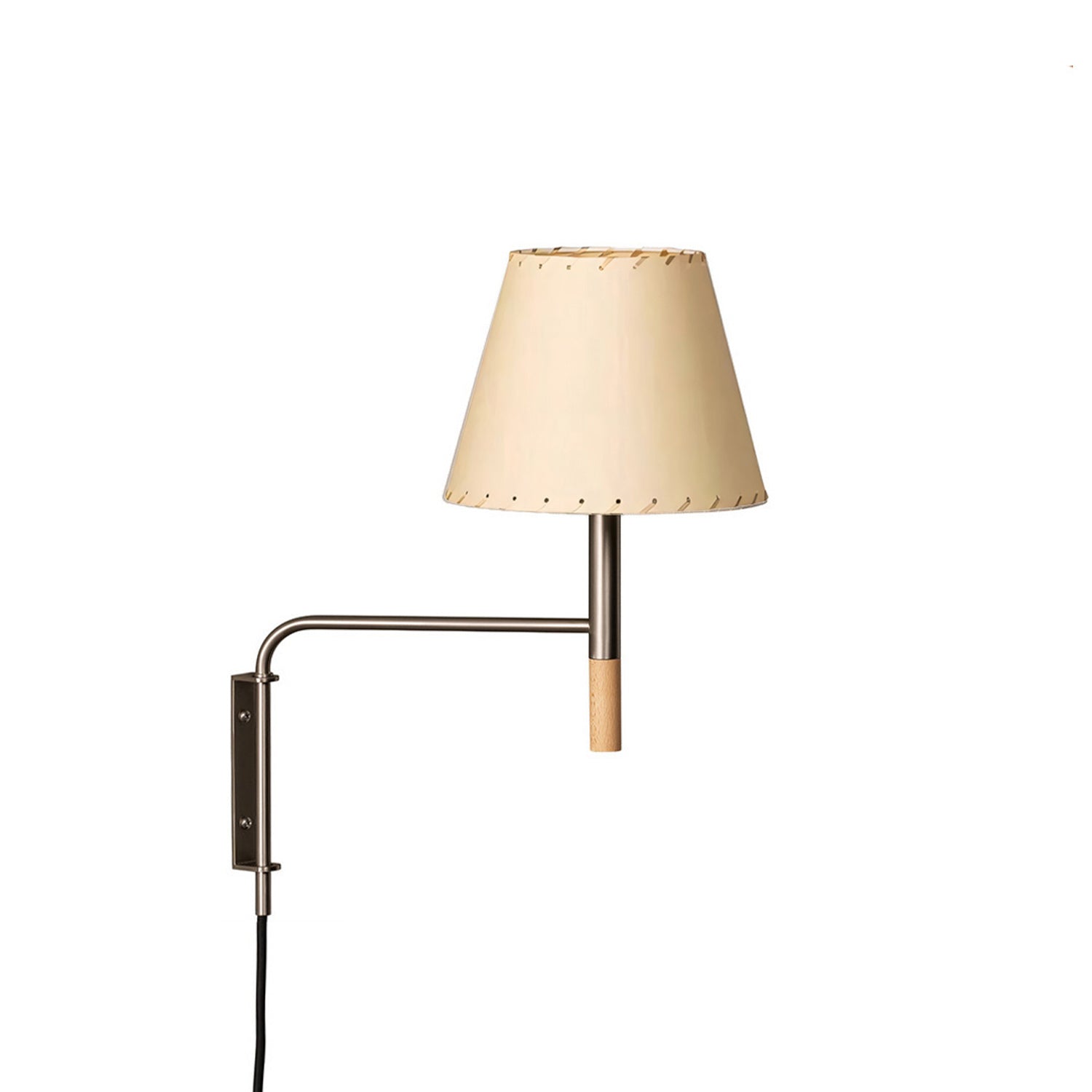 Verstelbare Wandlamp met Zwenkarm – Moderne Design Leeslamp met Handgebreide Perkament of Geplisseerde Kap | Sansoti