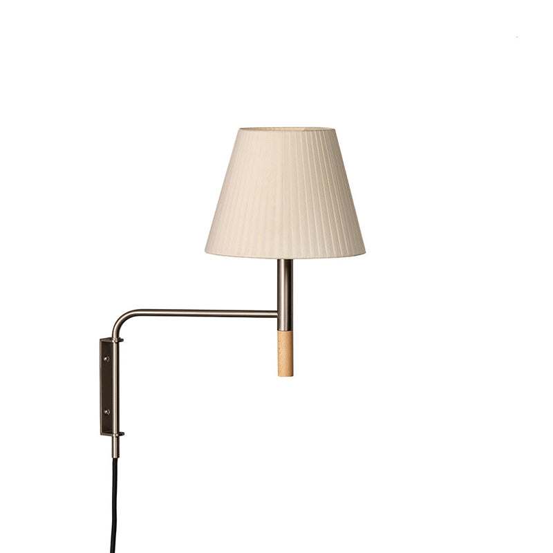 Verstelbare Wandlamp met Zwenkarm – Moderne Design Leeslamp met Handgebreide Perkament of Geplisseerde Kap | Sansoti