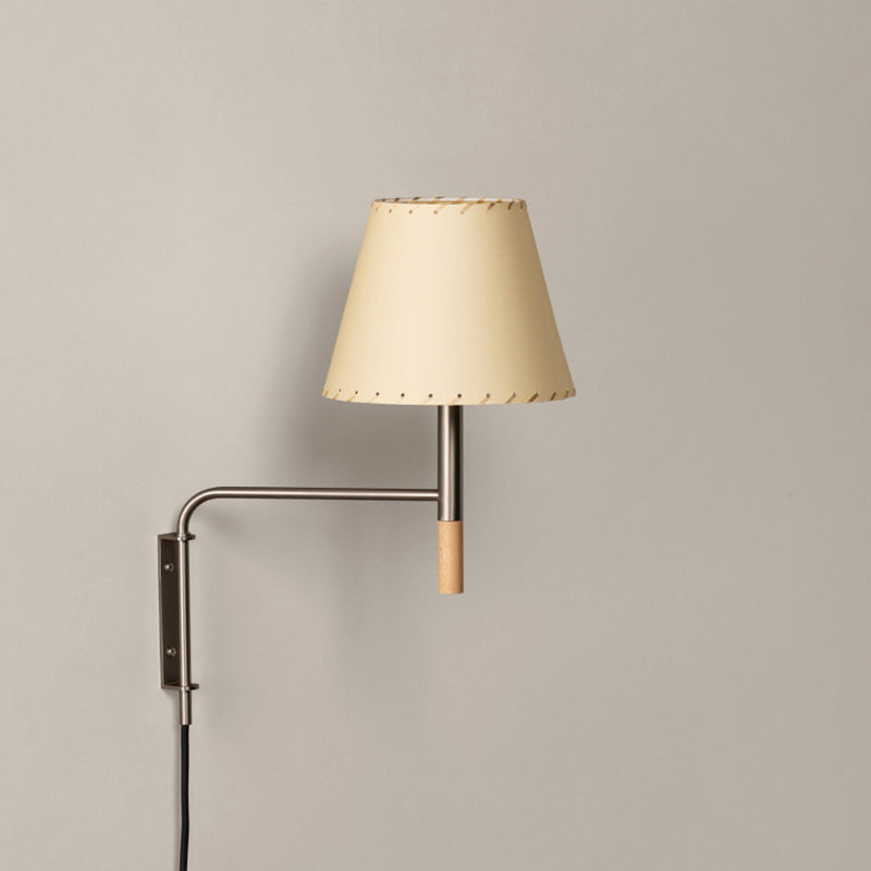Verstelbare Wandlamp met Zwenkarm – Moderne Design Leeslamp met Handgebreide Perkament of Geplisseerde Kap | Sansoti