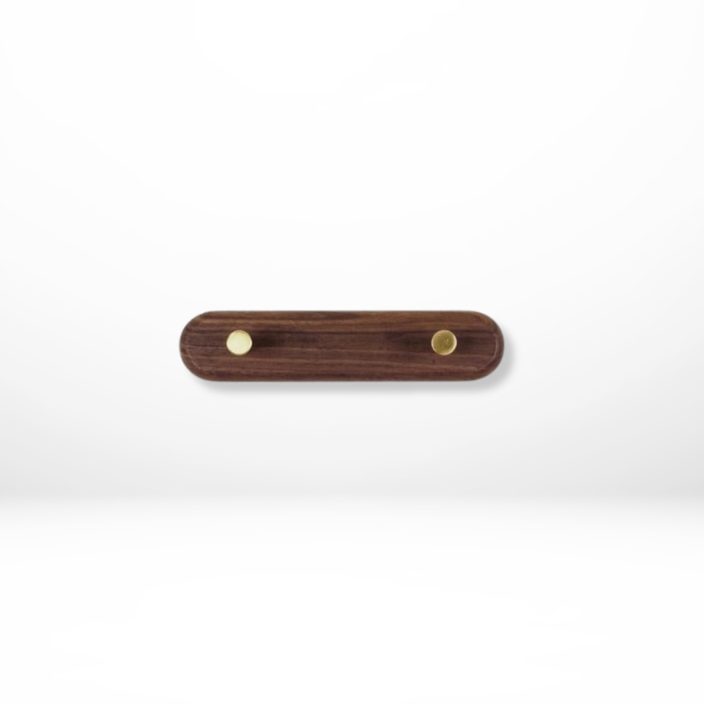 Houten Kapstok Wand Messing Haken 3 Haaks Beukenhout Zwart Walnoot Entree Slaapkamer Badkamer Jassen Tassen Sleutels Ophangen | Sansoti