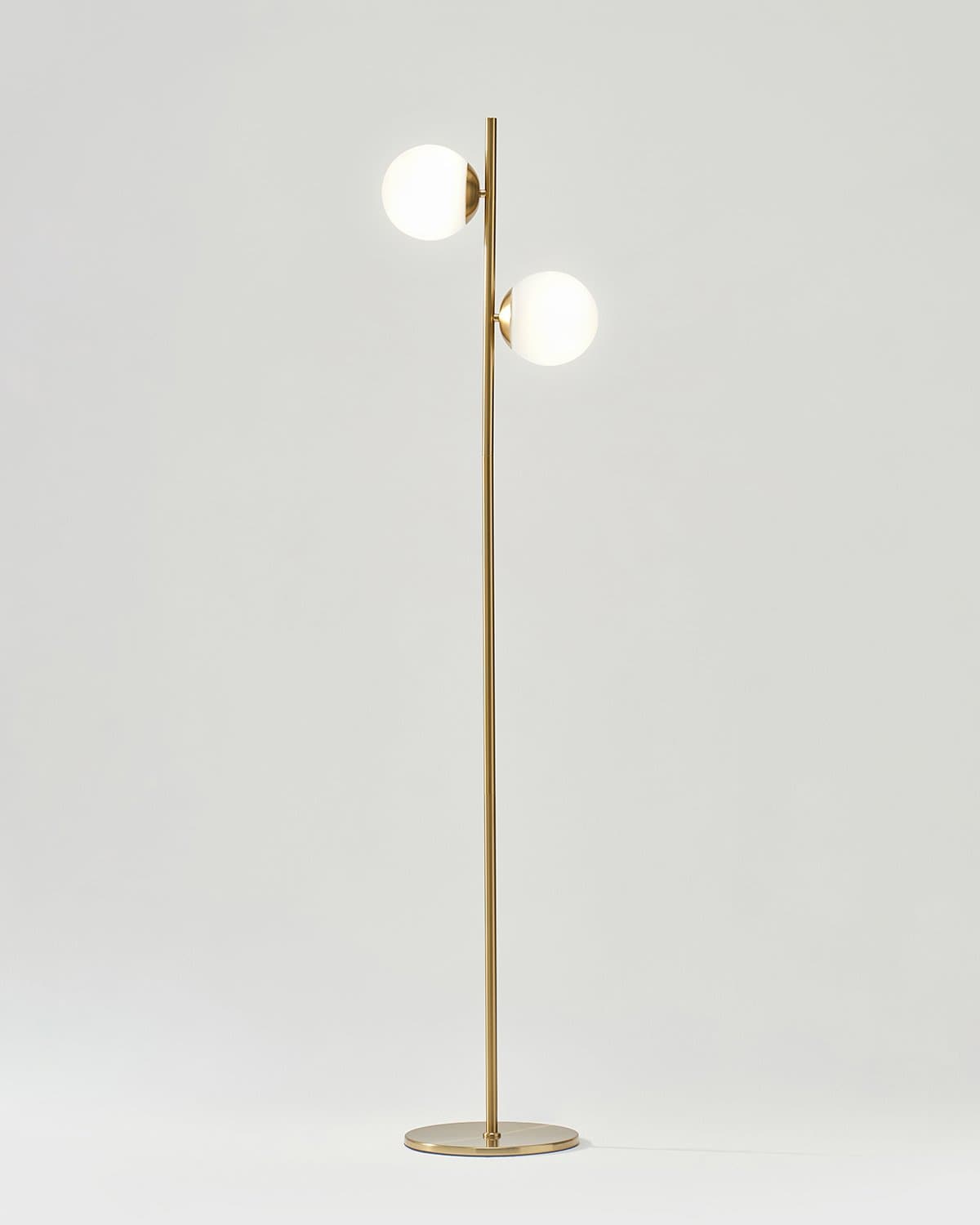 Stehleuchte mit 2 Glaskugeln LED 165cm Modern Schwarz | Restfield