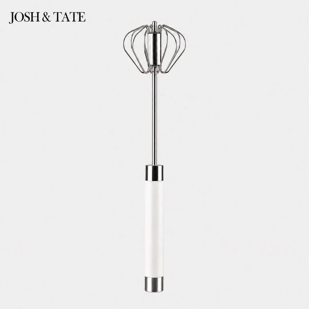Hand Whisk with Self-Rotating Mechanism Stainless Steel 27cm Professional Kitchen Tool for Eggs Whipped Cream and Sauces | Sansoti