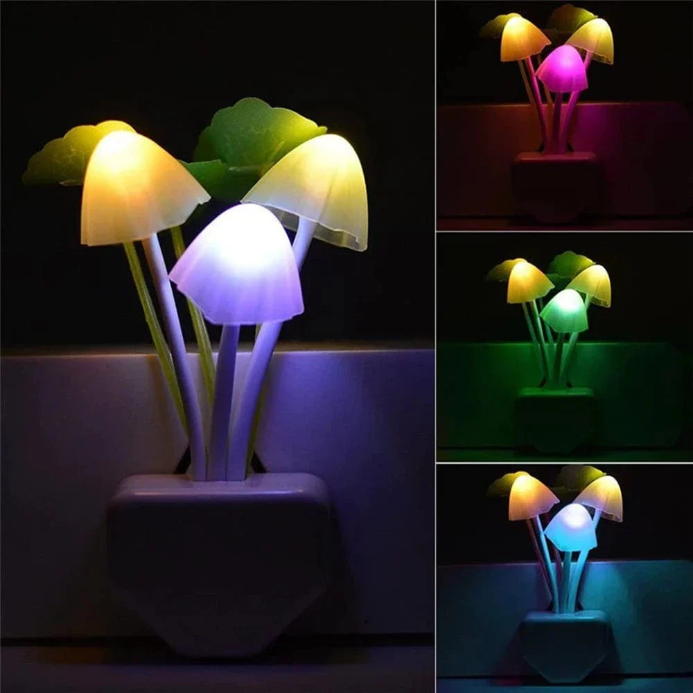 Paddenstoel Nachtlampje met Lichtsensor 220V EU Stekker Zachte Silicone Sfeerverlichting Kinderkamer | Sansoti