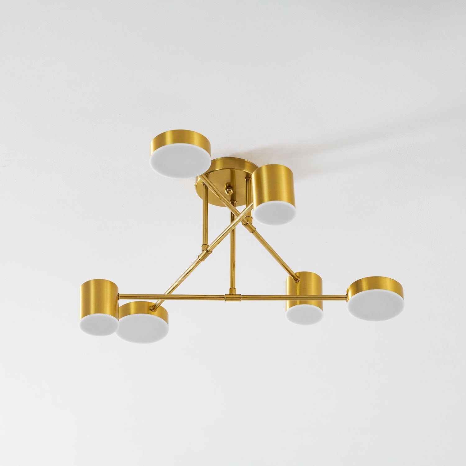 Sputnik Plafondlamp 6-armen LED Metalen Frame Ø57cm Goud Zwart Wit 36W dimbaar Mid-Century Scandinavische eetkamer woonkamer entree modern design | Sansoti
