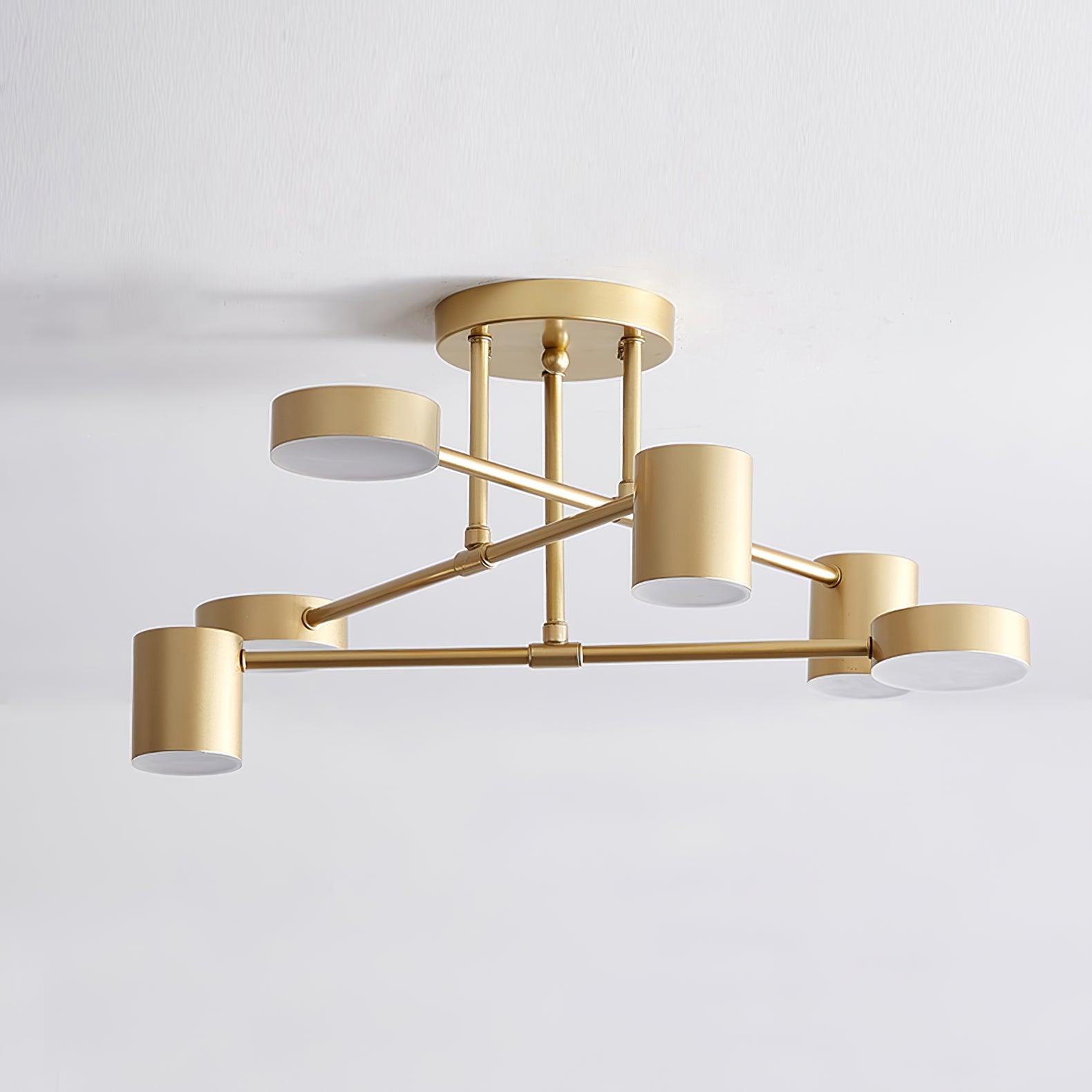 Sputnik Plafondlamp 6-armen LED Metalen Frame Ø57cm Goud Zwart Wit 36W dimbaar Mid-Century Scandinavische eetkamer woonkamer entree modern design | Sansoti