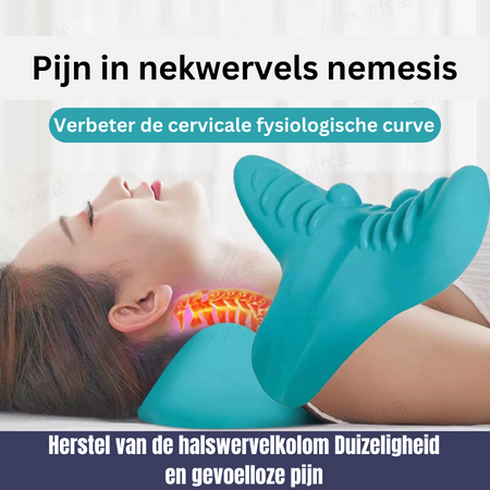 Coussin de massage pour cou ergonomique en EVA bleu 21,5x20x11 cm, étirement et relaxation du cou | Restfield