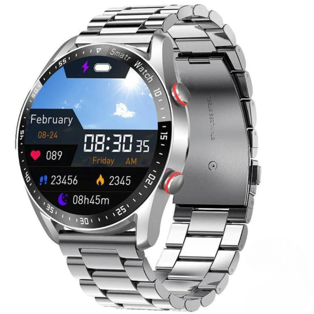 Smartwatch mit Lautsprecher, Bluetooth und Fitnessfunktionen – Luxuriöses Design für Sport und Alltag | Sansoti