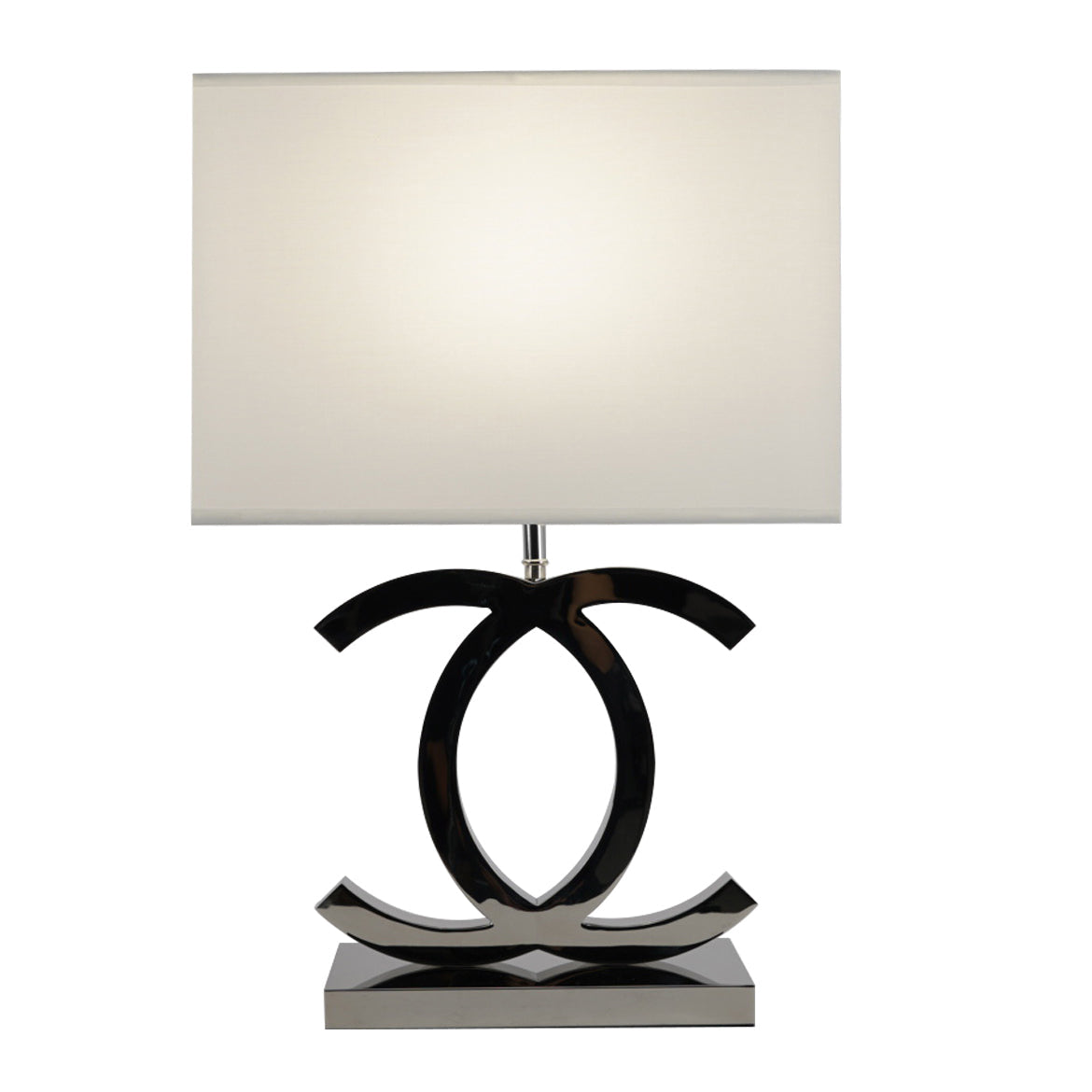 Roestvrij Stalen Tafellamp met Stoffen Kap – Luxe Designlamp Goud/Chroom met Zwart/Wit – E26/E27 Fitting – Ø36.5×H62cm | Sansoti