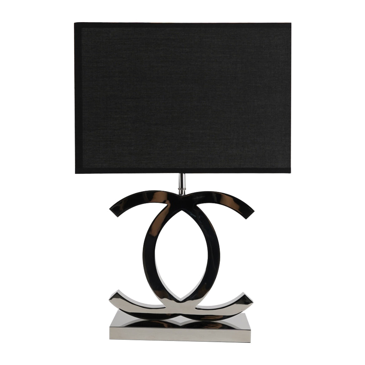 Roestvrij Stalen Tafellamp met Stoffen Kap – Luxe Designlamp Goud/Chroom met Zwart/Wit – E26/E27 Fitting – Ø36.5×H62cm | Sansoti