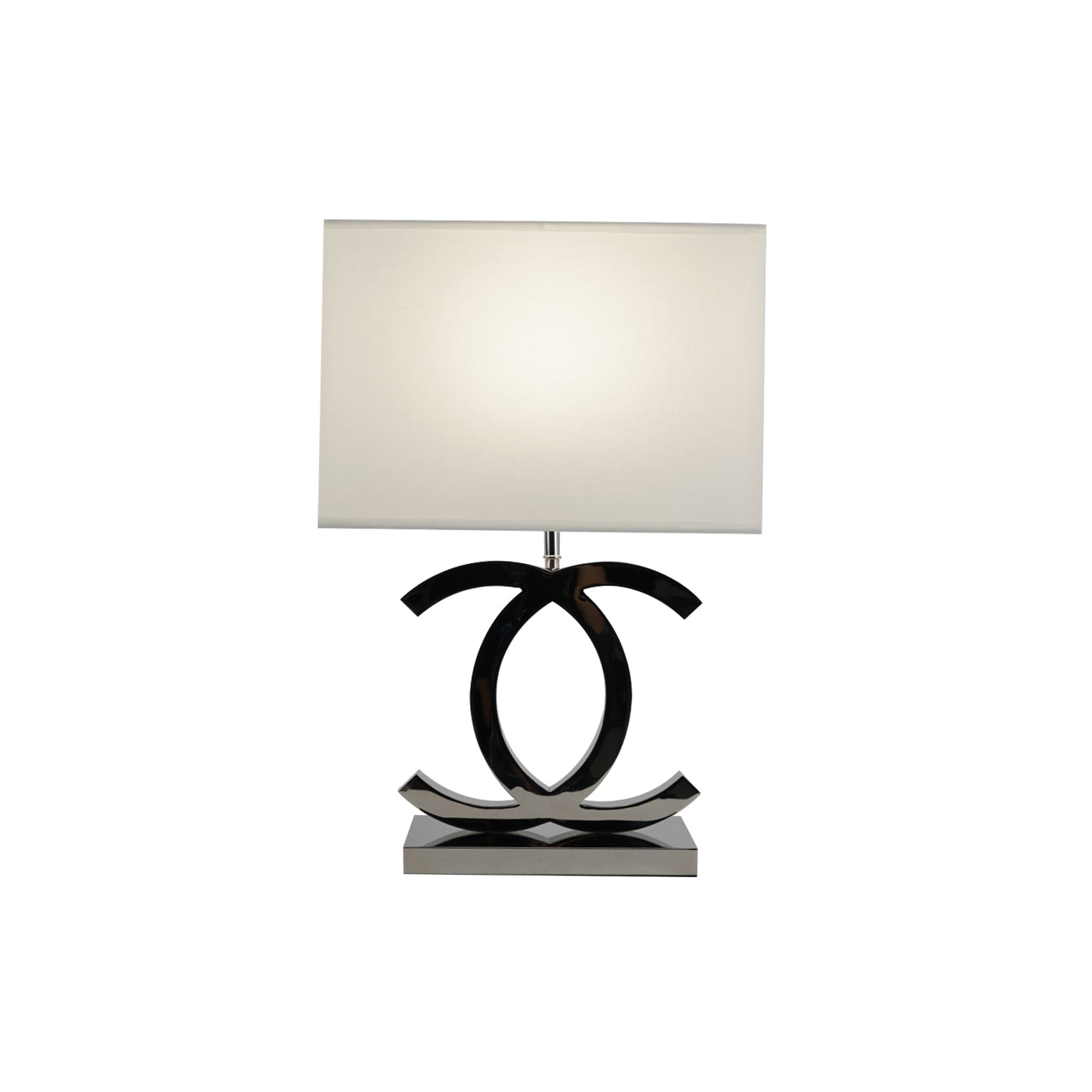 Roestvrij Stalen Tafellamp met Stoffen Kap – Luxe Designlamp Goud/Chroom met Zwart/Wit – E26/E27 Fitting – Ø36.5×H62cm | Sansoti