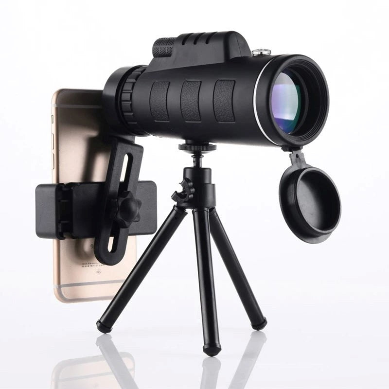 Monoculair Telescoop 10x Vergroting met Smartphonehouder | Compact Outdoorverrekijker HD Optiek Natuur | Sansoti