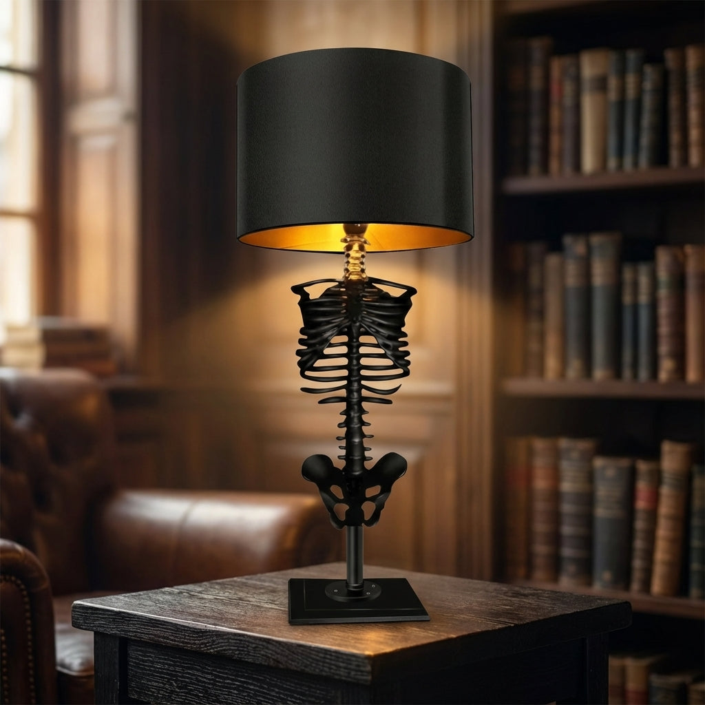 Tafellamp Skelet Gothic Handgemaakt Hout Resin Goud Koper Kunstig Statement Decoratie Donker Romantisch Woonkamer Nachtkastje Sfeer | Sansoti