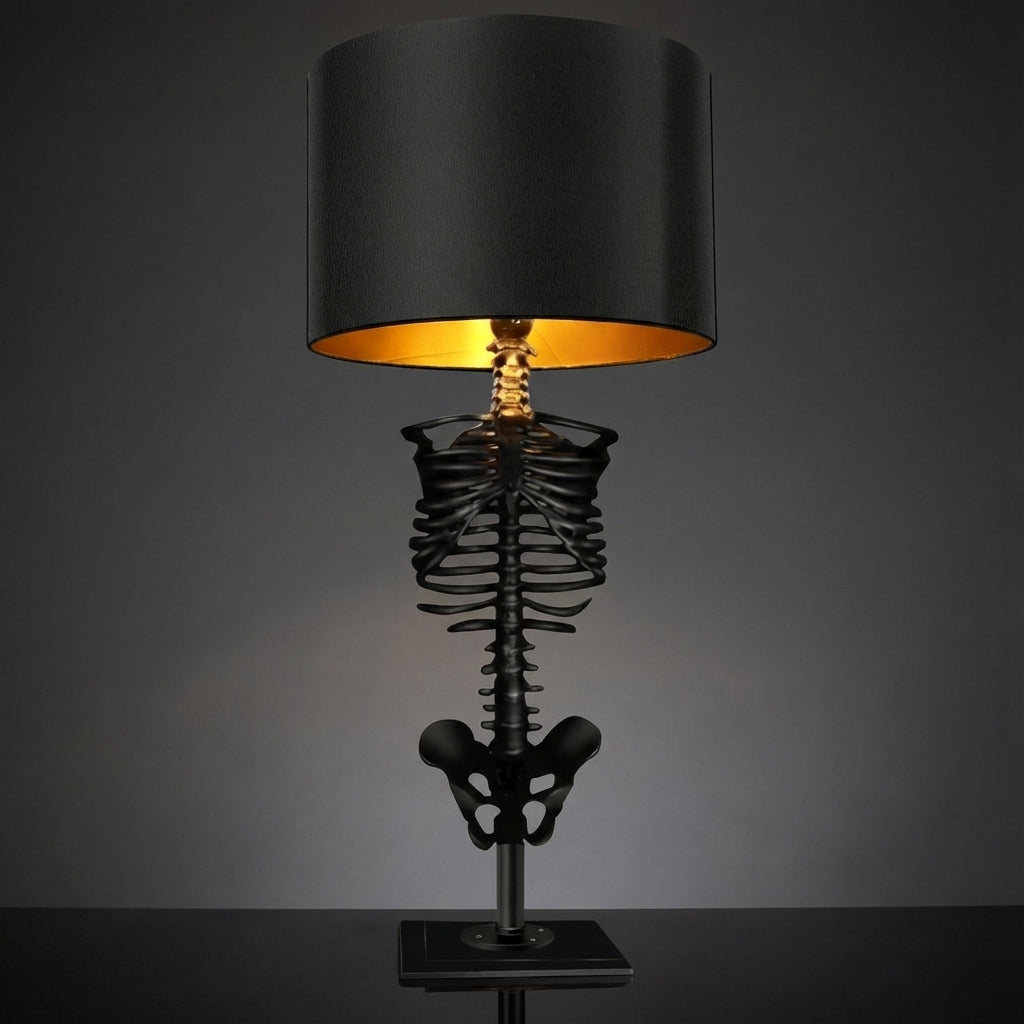Tafellamp Skelet Gothic Handgemaakt Hout Resin Goud Koper Kunstig Statement Decoratie Donker Romantisch Woonkamer Nachtkastje Sfeer | Sansoti