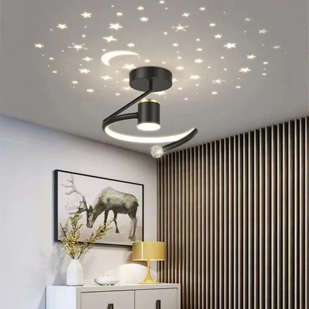 Plafonnier LED dimmable avec effet ciel étoilé et finition design moderne pour salon et chambre | Restfield