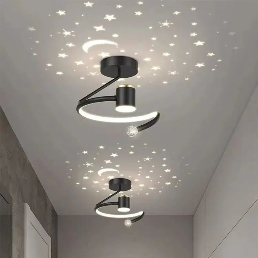 Dimmbare LED-Deckenleuchte mit Sternenhimmel-Effekt und moderner Designoberfläche für Wohn- und Schlafzimmer | Restfield