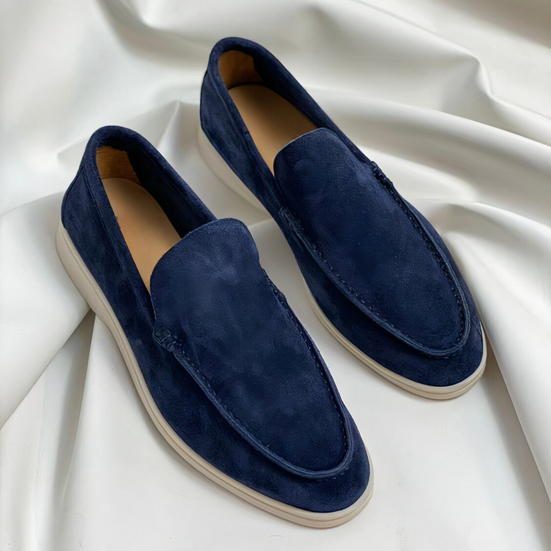 Suède Instappers Heren Leer Platte Loafers Zakelijk Comfortabel Slip-On Schoenen Ronde Neus Casual Stijl | Sansoti