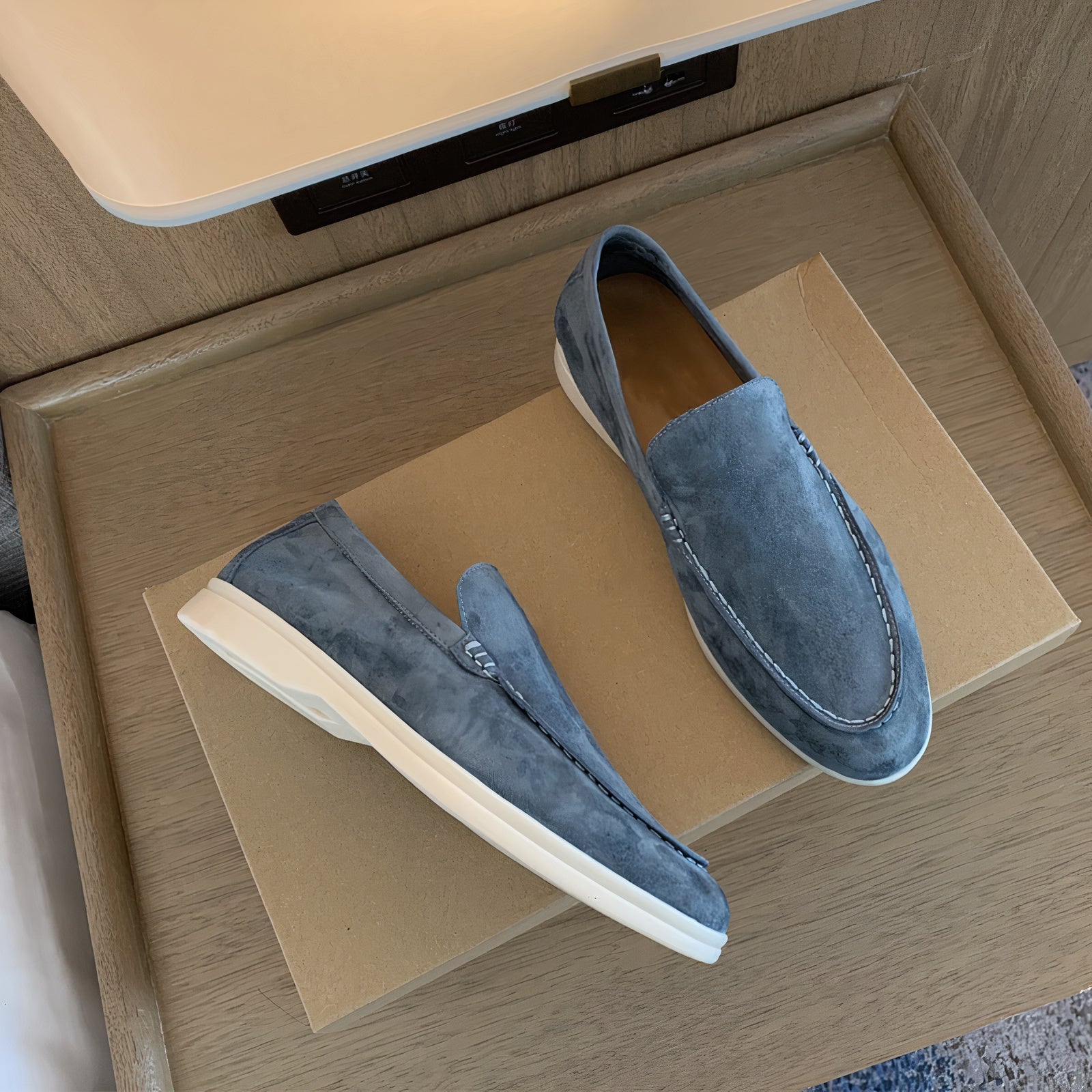 Suède Instappers Heren Leer Platte Loafers Zakelijk Comfortabel Slip-On Schoenen Ronde Neus Casual Stijl | Sansoti