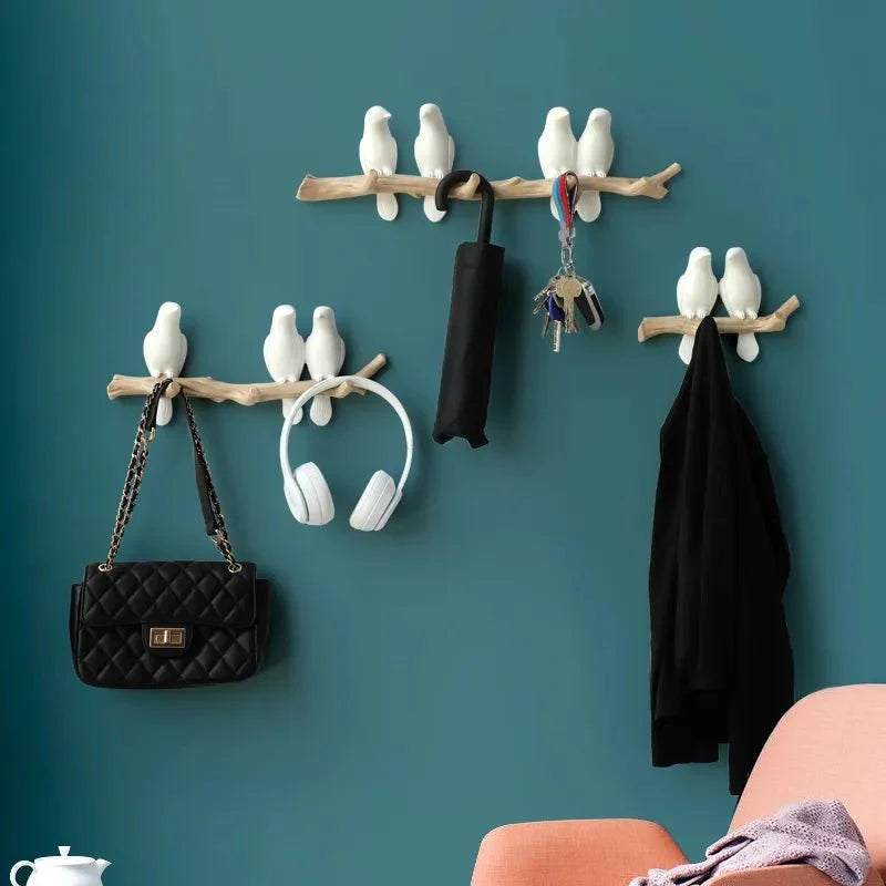 Decoratieve Wandkapstok met Vogelmotief – Stijlvol Harsontwerp voor Hal & Slaapkamer | Sansoti