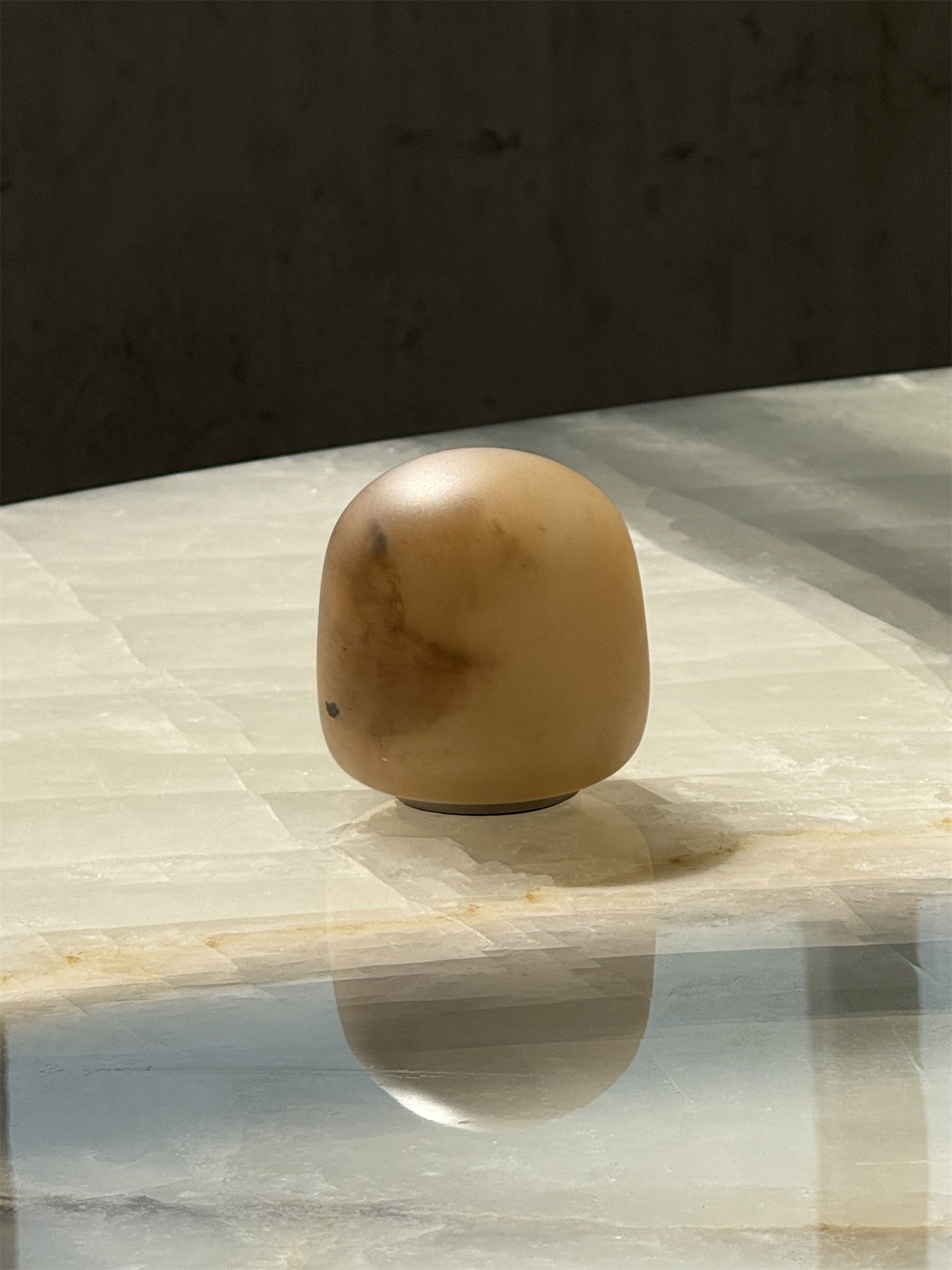Mini Lampe de Table Albâtre avec Batterie Rechargeable – Éclairage d’Accent Sans Fil en Pierre Naturelle | Restfield