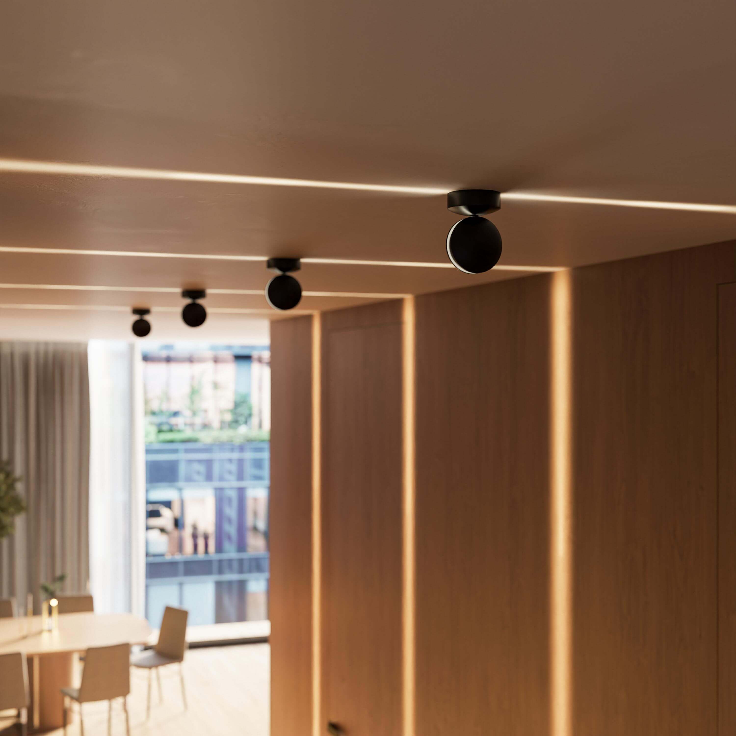 360° drehbare quadratische LED-Wandleuchte mit Lichteffekt, warmweiß, aus mattem Aluminium, modernes Design, Wandbeleuchtung | Sansoti