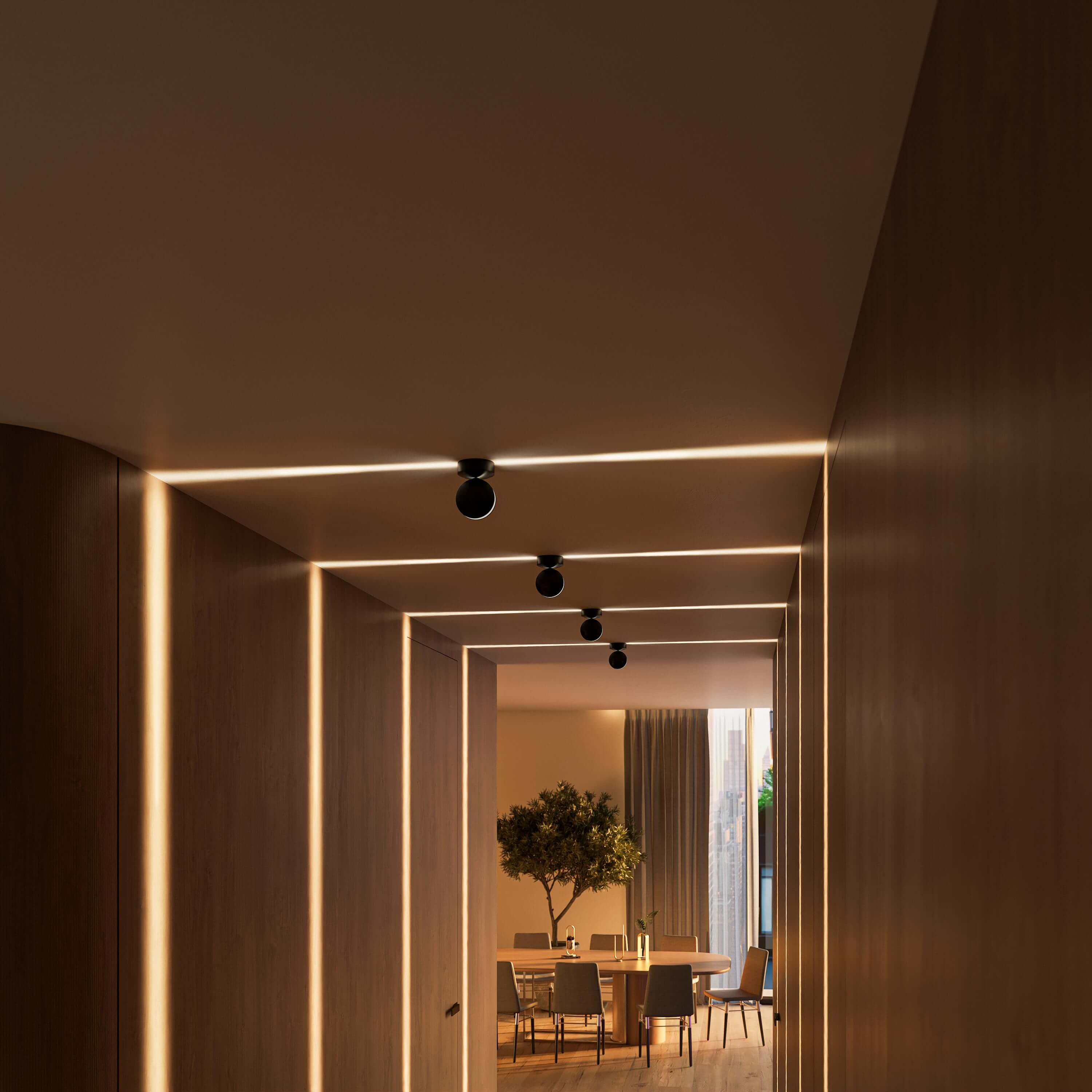 360° drehbare quadratische LED-Wandleuchte mit Lichteffekt, warmweiß, aus mattem Aluminium, modernes Design, Wandbeleuchtung | Sansoti