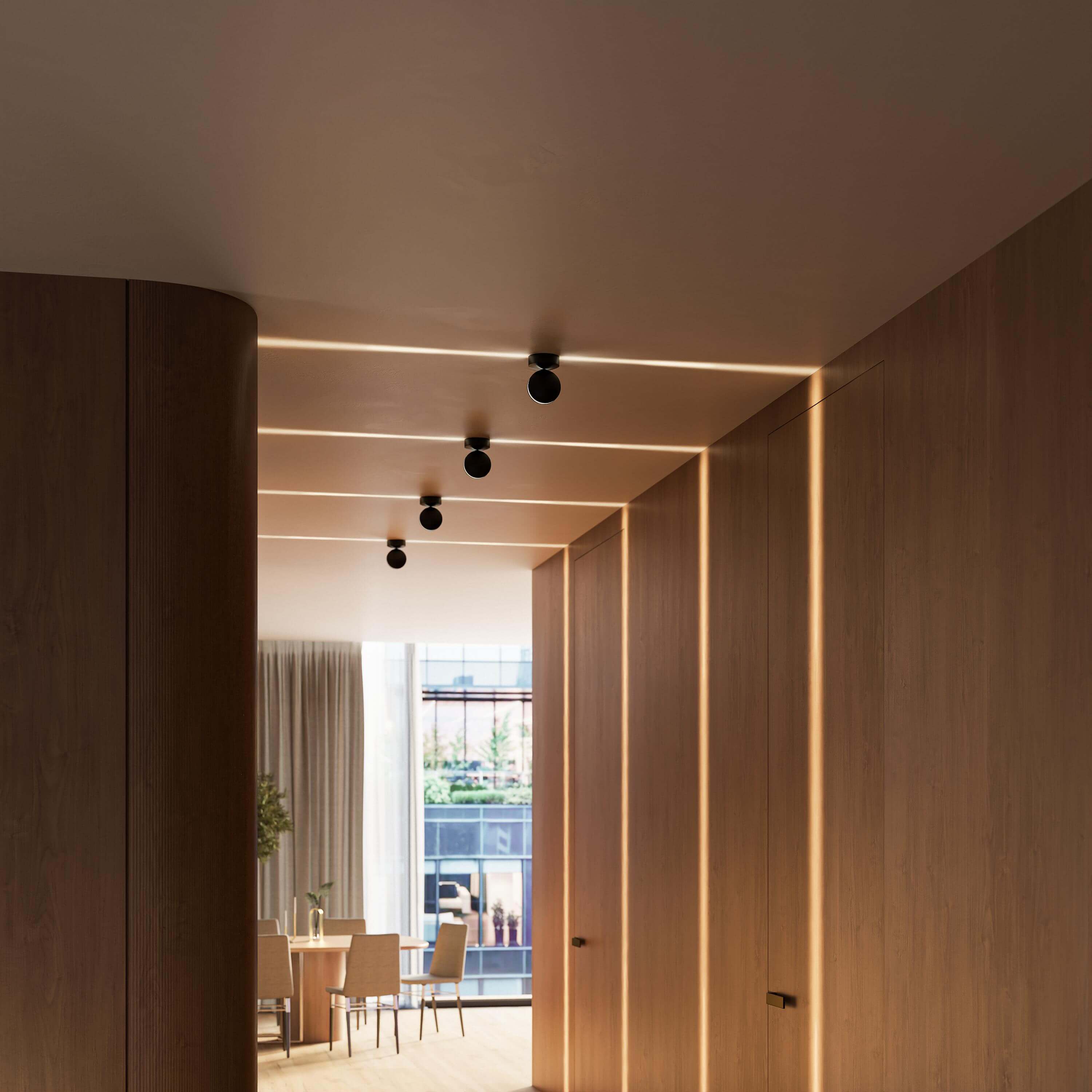 360° drehbare quadratische LED-Wandleuchte mit Lichteffekt, warmweiß, aus mattem Aluminium, modernes Design, Wandbeleuchtung | Sansoti