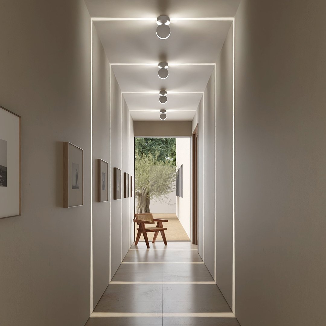 360° drehbare quadratische LED-Wandleuchte mit Lichteffekt, warmweiß, aus mattem Aluminium, modernes Design, Wandbeleuchtung | Sansoti