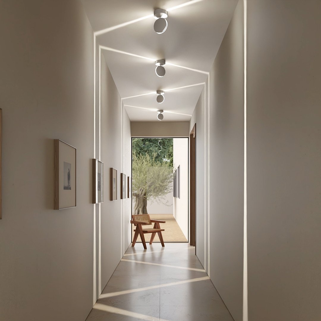 360° drehbare quadratische LED-Wandleuchte mit Lichteffekt, warmweiß, aus mattem Aluminium, modernes Design, Wandbeleuchtung | Sansoti