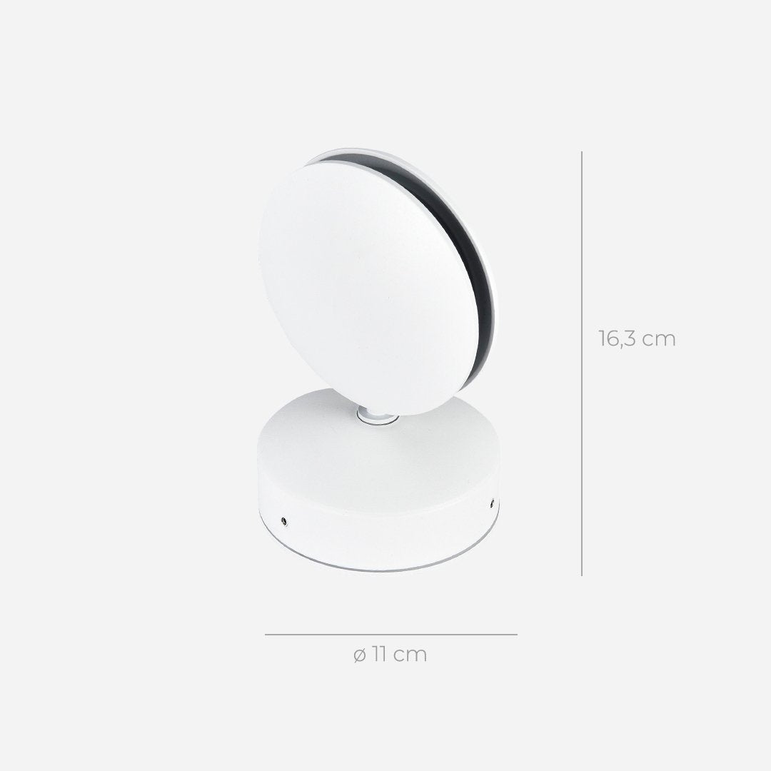 360° drehbare quadratische LED-Wandleuchte mit Lichteffekt, warmweiß, aus mattem Aluminium, modernes Design, Wandbeleuchtung | Sansoti