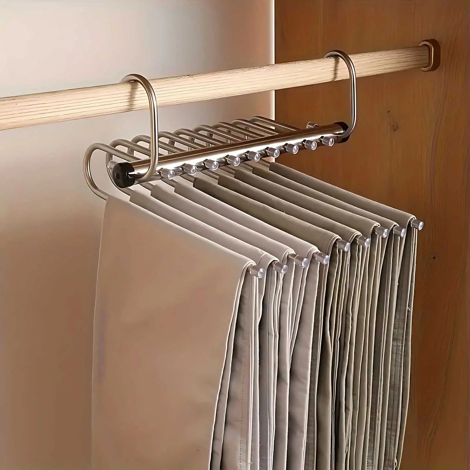 Kledinghaak Organizer Meerdere Stangen Roestvrij Staal Ruimtebesparend Broek Sjaal Handdoek | Sansoti