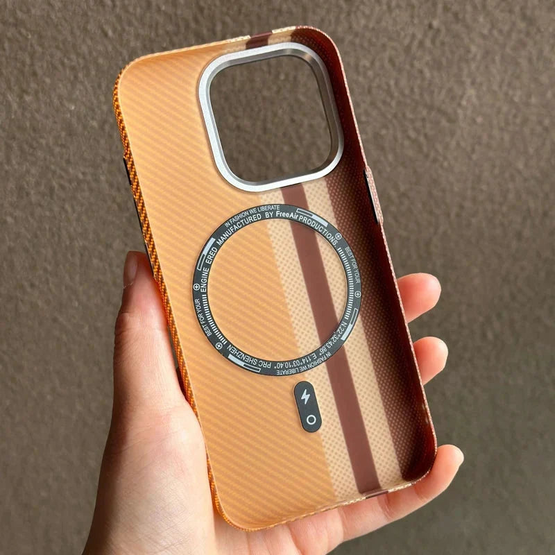 Carbon Fiber Texture Phone Case for iPhone 12 to 17 Shock-Resistant Matte Design Protective Case | Sansoti