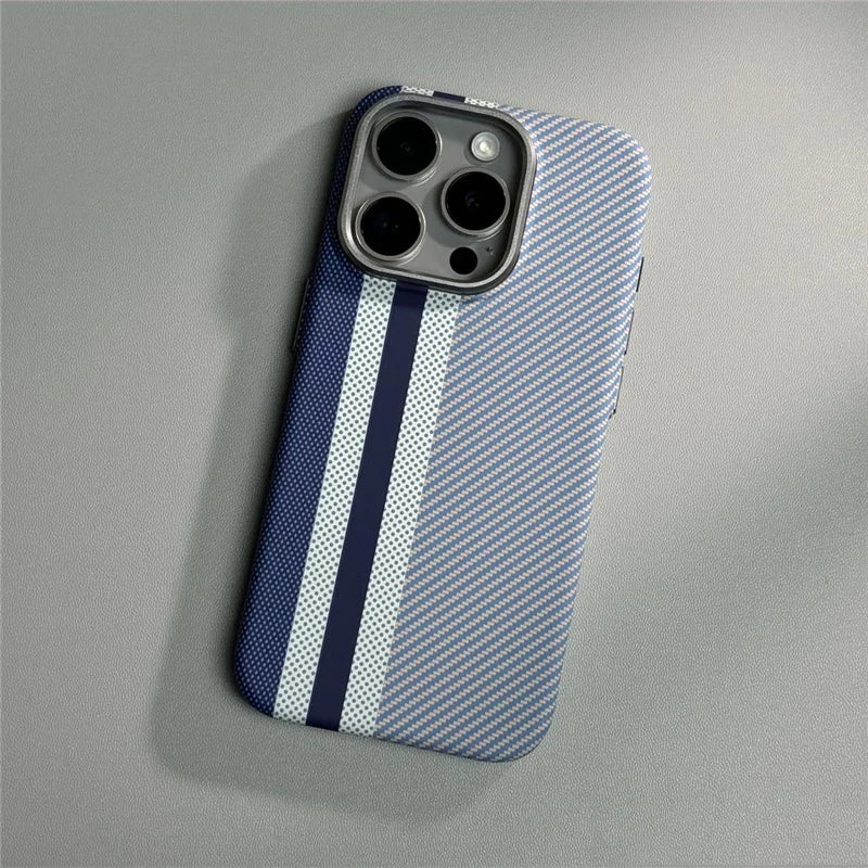 Carbon Fiber Texture Phone Case for iPhone 12 to 17 Shock-Resistant Matte Design Protective Case | Sansoti