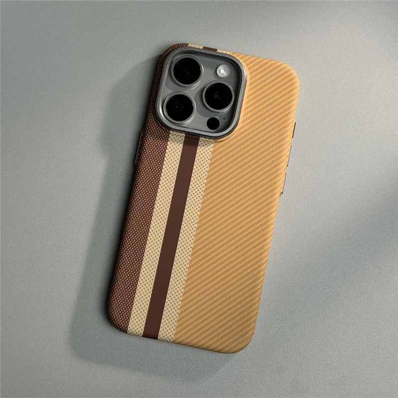 Carbon Fiber Texture Phone Case for iPhone 12 to 17 Shock-Resistant Matte Design Protective Case | Sansoti