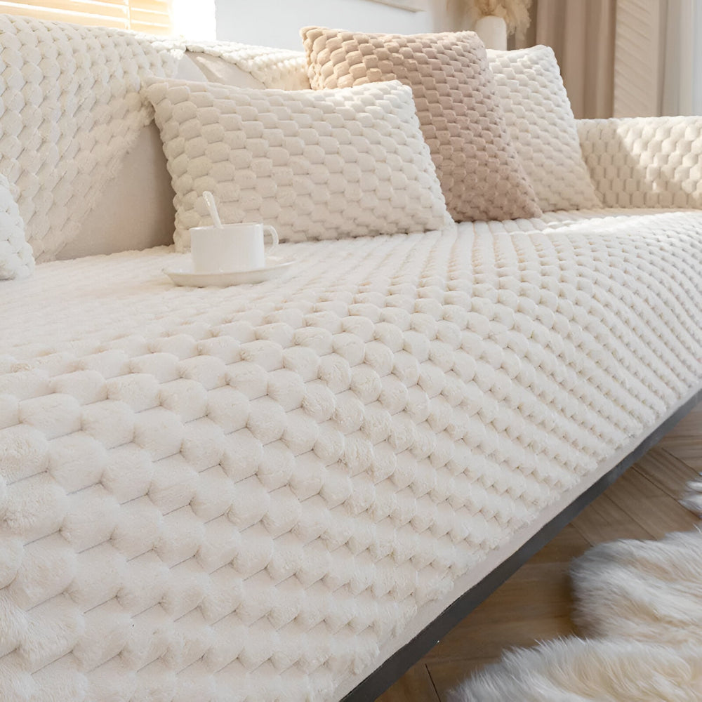 Rutschfester Sofabezug mit Waffelmuster - Schutzbezug für Sofas mit 1-5 Sitzplätzen, maschinenwaschbar, Wohnzimmer | Sansoti