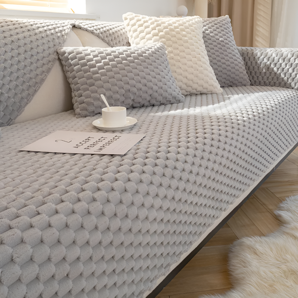 Rutschfester Sofabezug mit Waffelmuster - Schutzbezug für Sofas mit 1-5 Sitzplätzen, maschinenwaschbar, Wohnzimmer | Sansoti