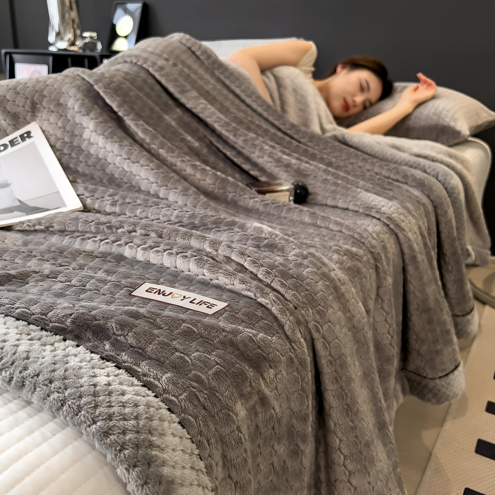 Fleece Deken Plaid Zacht Warm Patchwork Winter 300-350g M2 | Sansoti